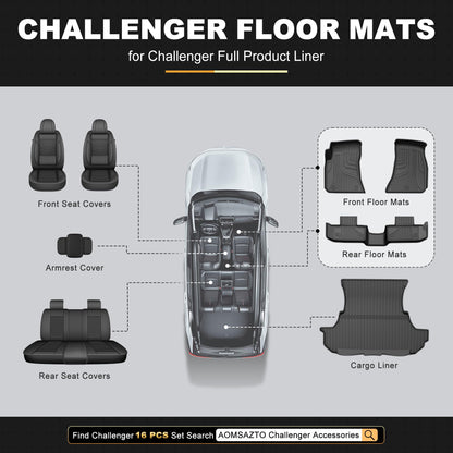 Vehicle mat — Custom TPE floor liners for 2015-2023 Dodge Challenger RWD