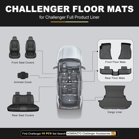 Vehicle mat — Custom TPE floor liners for 2015-2023 Dodge Challenger RWD