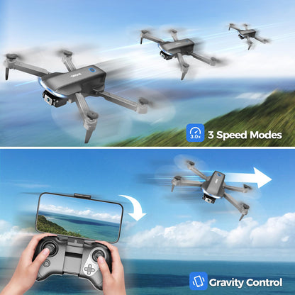 Unmanned aerial vehicle — 1080P HD camera with foldable design and gravity control