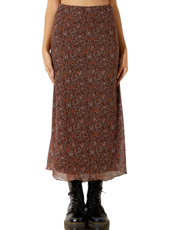 SOFIA'S CHOICE midi skirt - High waisted floral design