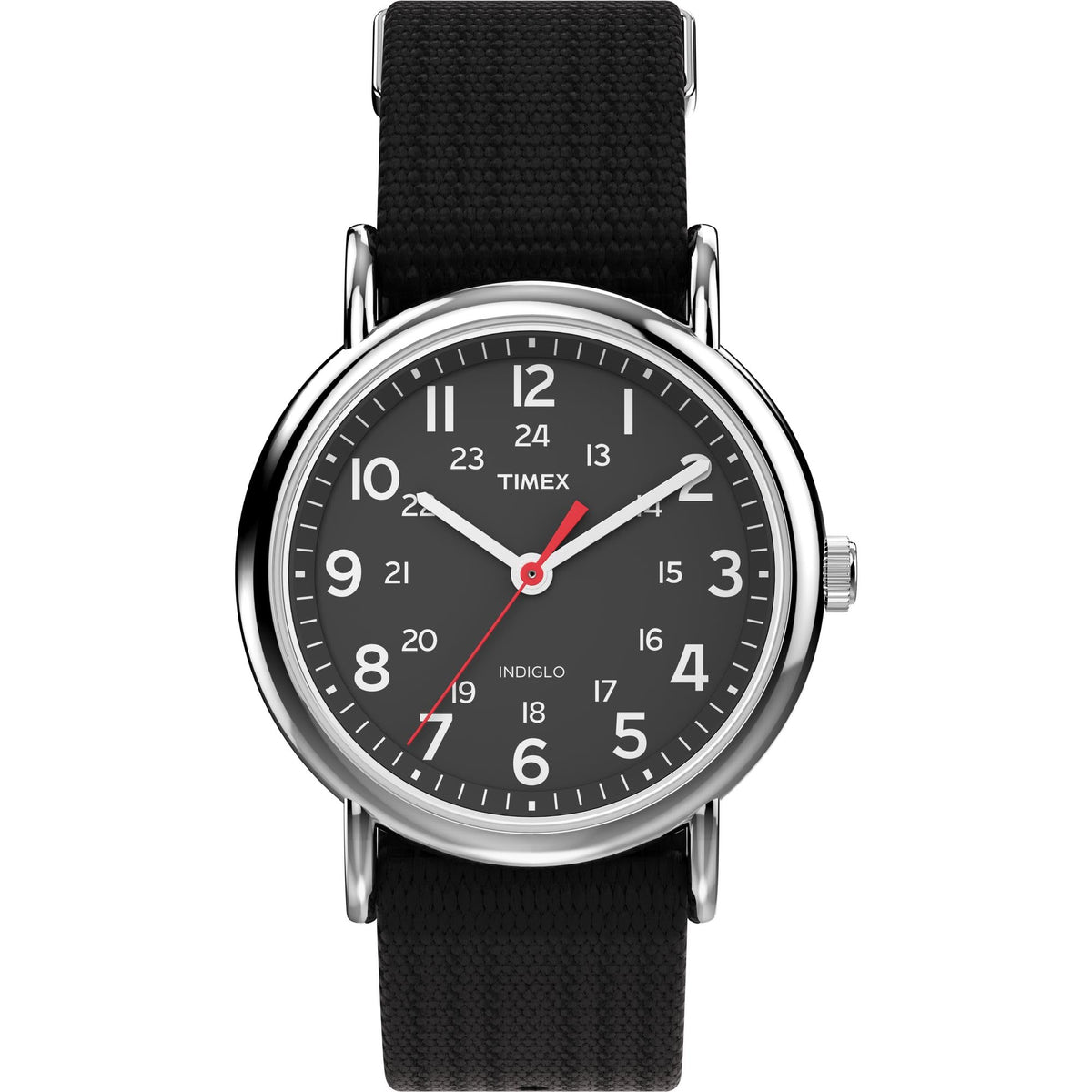 Timex Weekender watch — 38mm unisex design with INDIGLO backlight and nylon strap
