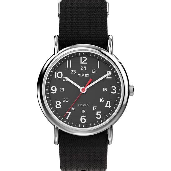 Timex Weekender watch — 38mm unisex design with INDIGLO backlight and nylon strap
