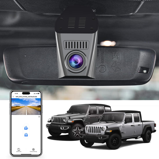 Mangoal 4K dash cam - Custom fit for Jeep Gladiator and Wrangler with GPS and WiFi