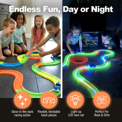 Ontel Magic Tracks glow in the dark bendable racetrack with LED race car