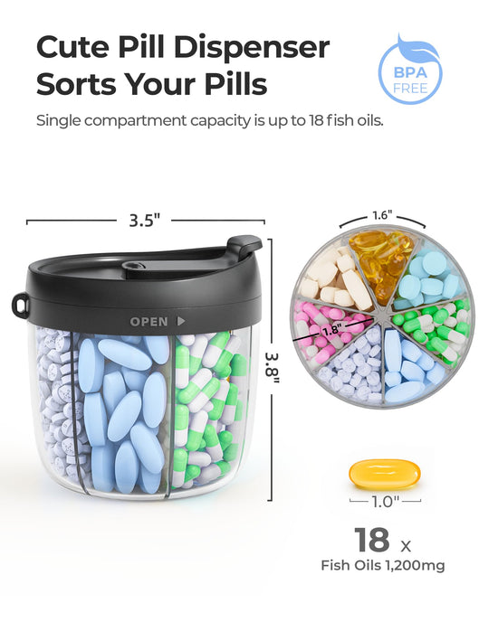 Personal pill dispenser — cute design with 7 large compartments