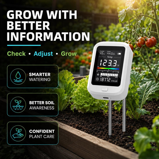 Soil Moisture Meter, 6-in-1 Soil pH Tester Test Kit for Garden, Lawn, Farm