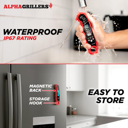 Alpha Grillers meat thermometer – instant read digital cooking thermometer for grilling