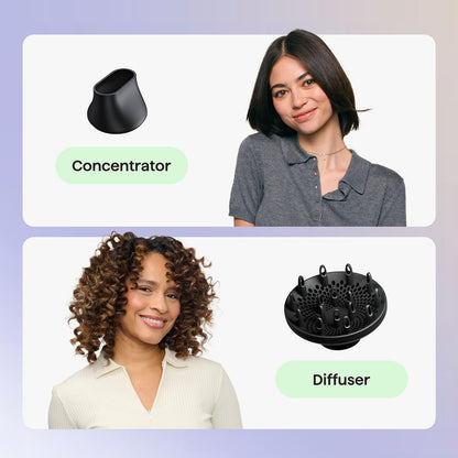 Wavytalk hair dryer — foldable with diffuser in black, pink or rose gold