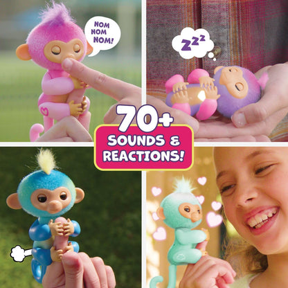 Fingerlings interactive baby monkey – reacts to touch with sounds and reactions - Charli (purple)