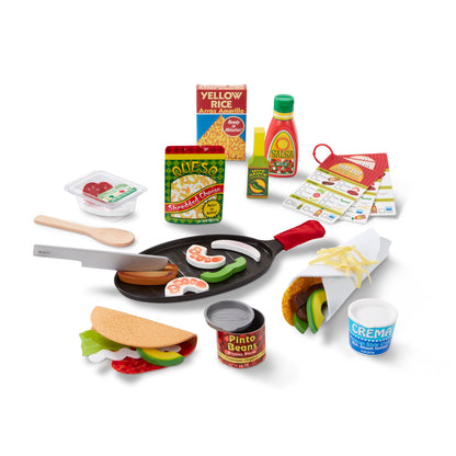 Melissa & Doug pretend play toy — taco and tortilla set with skillet