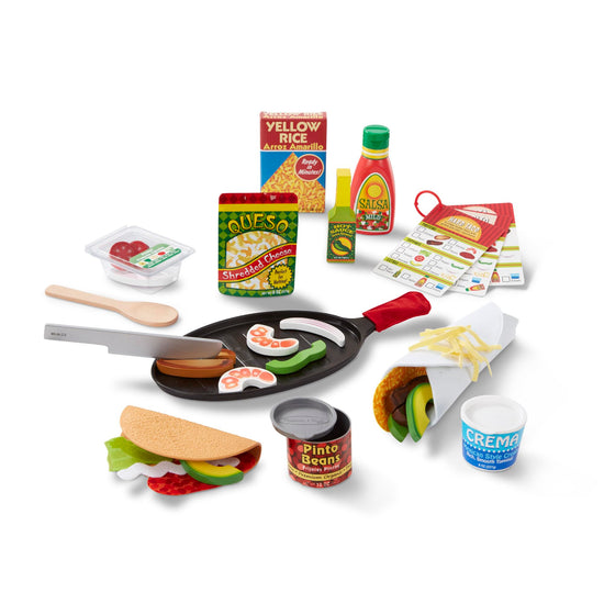 Melissa & Doug pretend play toy — taco and tortilla set with skillet