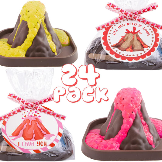 Science fundamentals kit — 24 pack erupting volcano with Valentine's cards and STEM projects