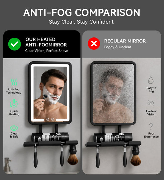 ZHENYEMEI shower mirror with fogless design for shaving
