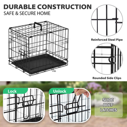 BestPet dog crate with double-door and removable tray for large dogs