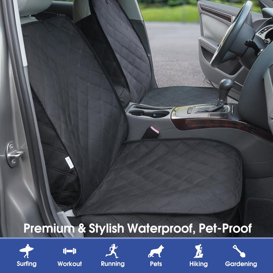 Vehicle seat cover — Heavy duty waterproof protector with side flaps, 2-pack