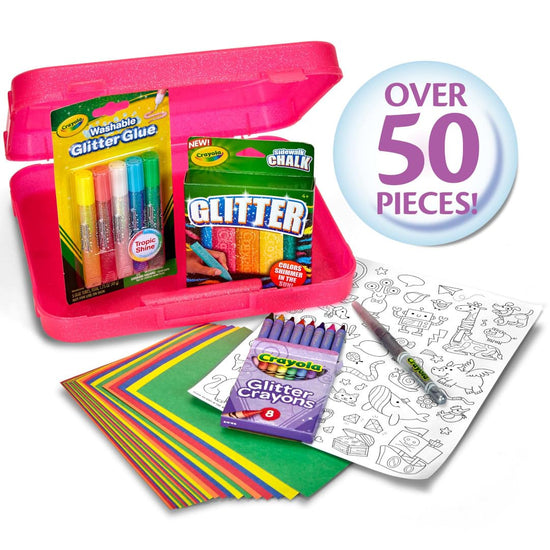 Art craft kit — Crayola glitter crayons and coloring supplies set for kids ages 5+