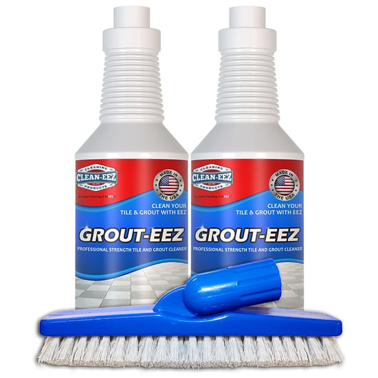 Clean-eez grout cleaner with stand-up brush attachment - heavy-duty scrubber for tile and grout 32 oz.