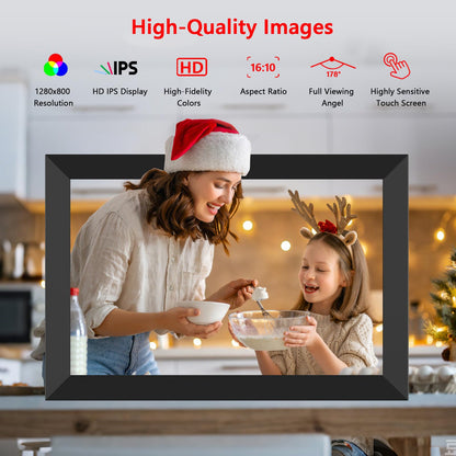 Digital picture frame — WiFi touchscreen display with auto-rotate feature and easy sharing