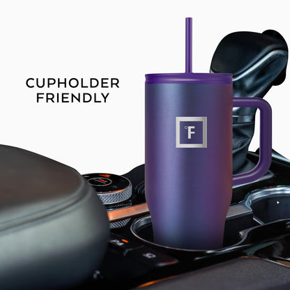 Drinking cup — Insulated mug with straw and flip cap lids for travel