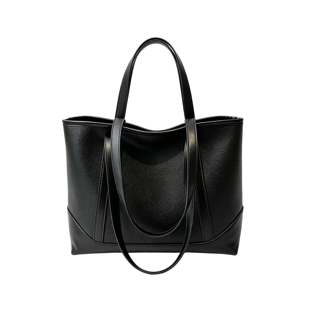 Borsa a Spalla da Donna in Pelle con Texture Litchi Nera Tote Casual Bag Bag da donna per i pendolari, borsa da donna per ufficio, borsa da doppio uso a spalla
