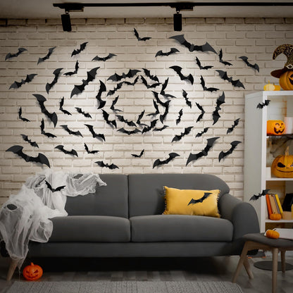 LUDILO bats wall decals — 3D PVC Halloween decorations for indoor and outdoor use