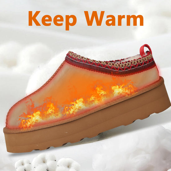 Inpaksa slippers — Platform mini boots with fleece lining and anti-slip sole
