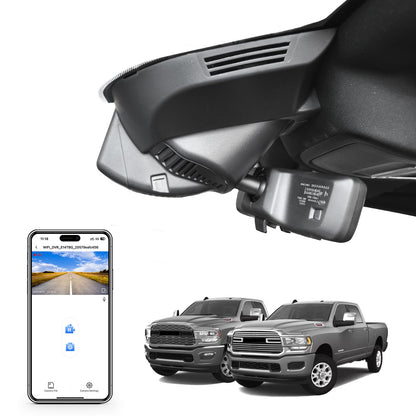 Front 4K dash cam for Dodge RAM 2500/3500 2019-2026 with WiFi and GPS