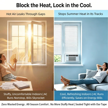 Transparent window weather stripping — residue-free clear insulation tape for doors and windows