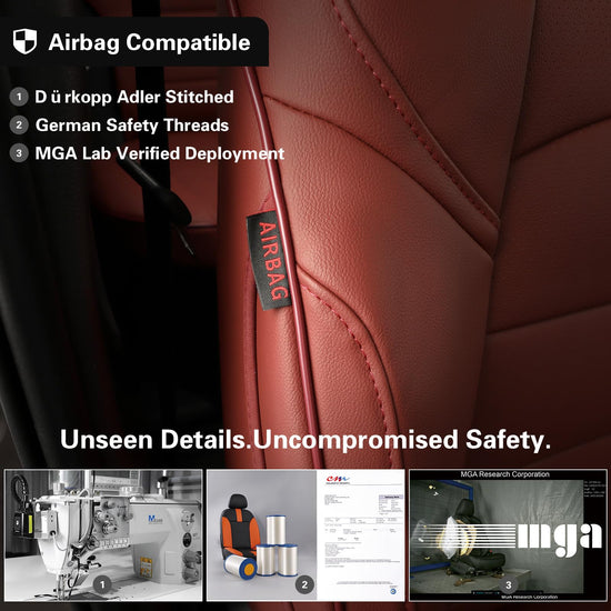 EKR Prius seat covers — Custom fit leather full set in burgundy for Toyota Prius 2016-2022 & Prius Prime 2020-2022