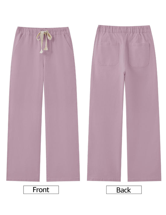 Luvamia wide leg jeans - high waisted pull on denim pants with pockets