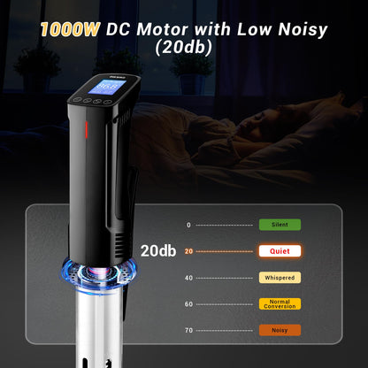 INKBIRD WIFI sous vide machine — 1000 watts with 14 free preset recipes and timer