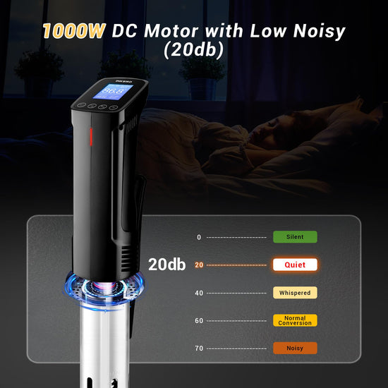 INKBIRD WIFI sous vide machine — 1000 watts with 14 free preset recipes and timer