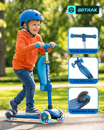Gotrax KS3 kids kick scooter with adjustable handlebars and LED lighted wheels