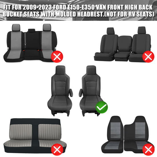 SAPUBK vehicle seat cover — Custom-fit for 2009-2023 Ford E150 E250 E350 van seats