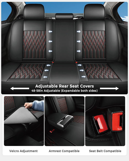 Vehicle seat cover — Waterproof faux leather with cup holder access and easy install