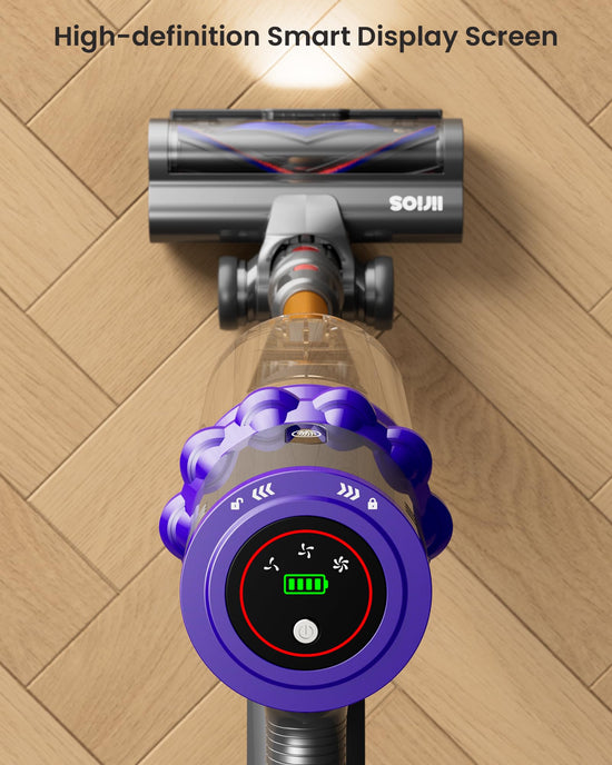 Cordless vacuum cleaner — 600W power with 65 minutes runtime and LED display