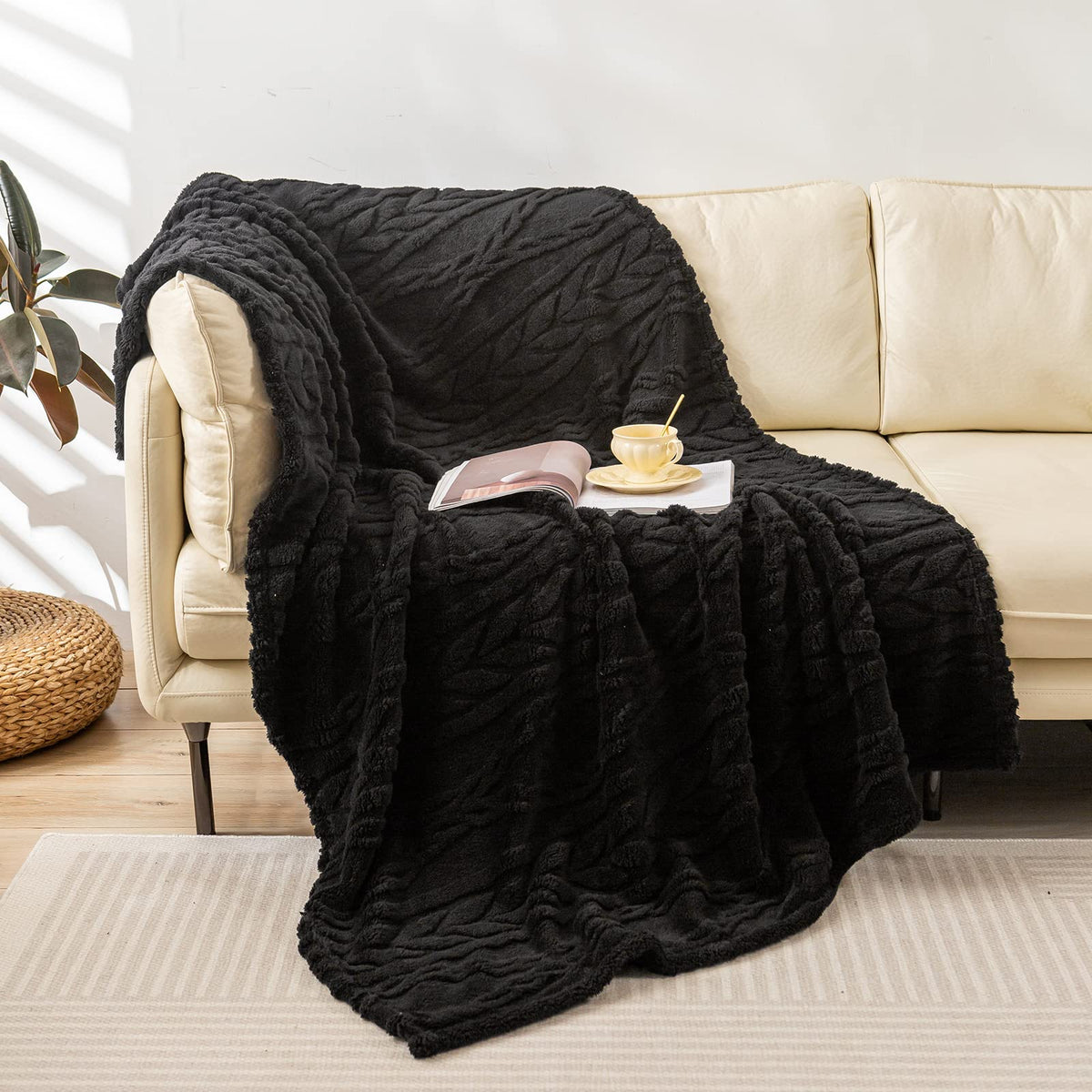 YUSOKI fleece throw blanket - Sherpa style