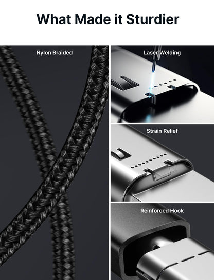 JSAUX USB C to USB C cable — 100W fast charging, 2-pack, compatible with multiple devices