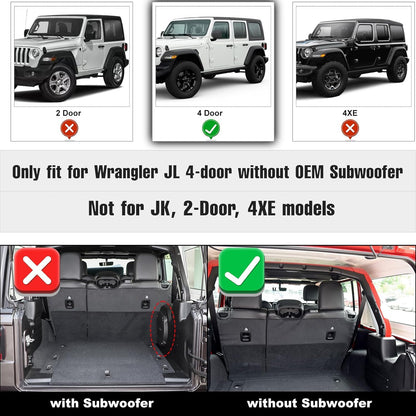 Upgraded vehicle mat — All weather cargo liner for 2018-2026 Jeep Wrangler JL 4X4 without OEM subwoofer