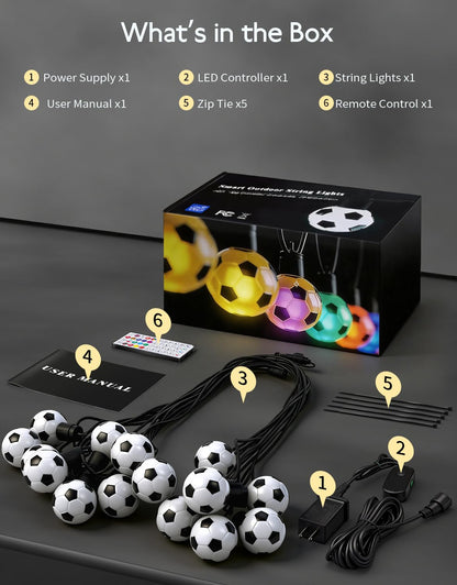 RainbowShow string lights — 50ft outdoor lights with app control and RGBW bulbs