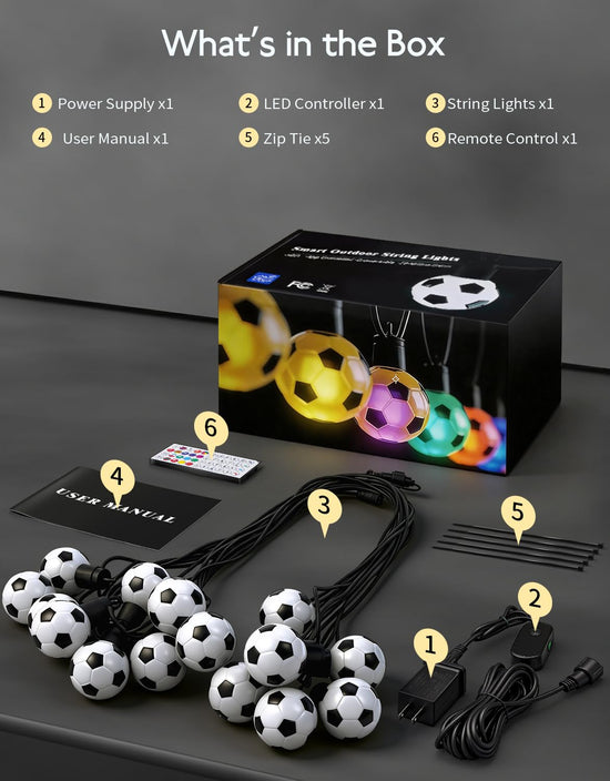 RainbowShow string lights — 50ft outdoor lights with app control and RGBW bulbs