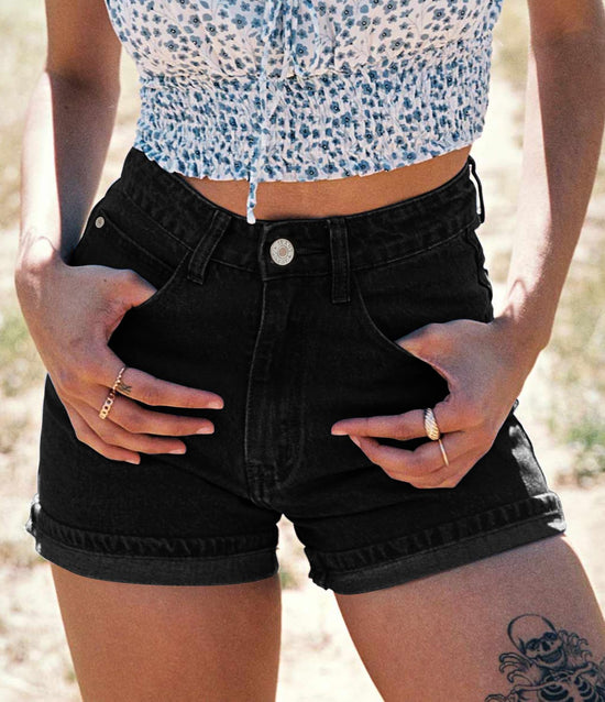 SANMM jean shorts — stretchy denim casual hot shorts for summer 2026