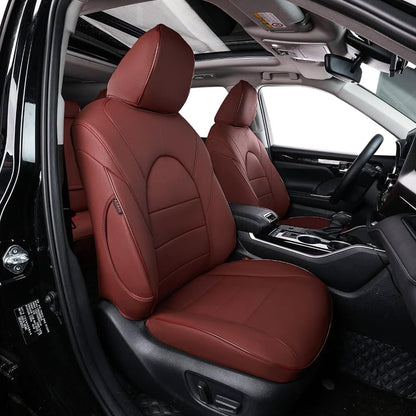 Vehicle seat cover — EKR custom fit leather for Honda Pilot 2016-2022 burgundy