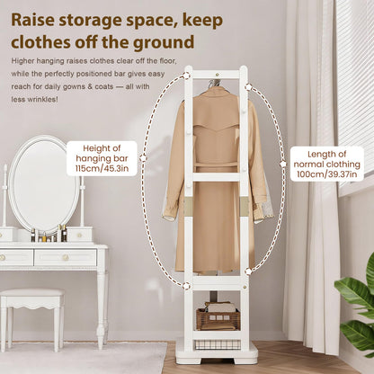 Solid Wood Clothes Rack