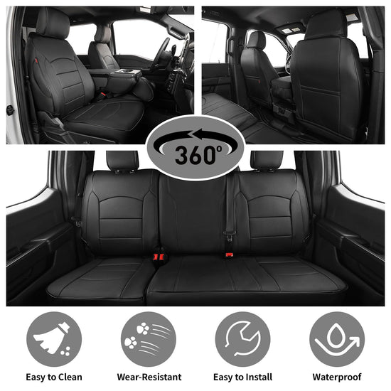 EKR F150 seat covers — custom fit faux leather waterproof full set for work trucks