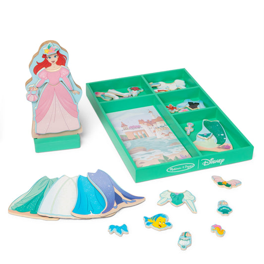 Melissa & Doug Disney Princess Ariel magnetic dress-up wooden doll set