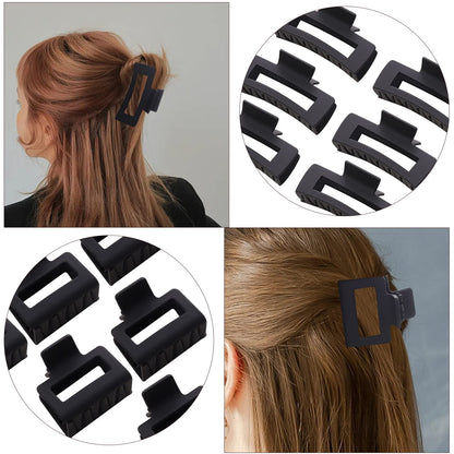Alemaky hair clip set with square claw clips in neutral colors for all hair types