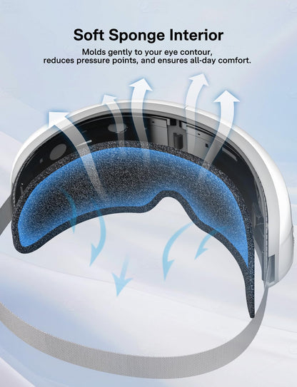 Burrki Eye Massager with Heat and Cooling, Massaging Eye Mask