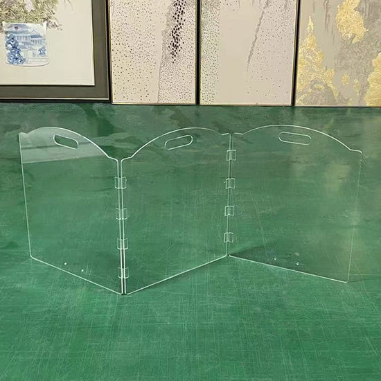 Dog gate - Clear acrylic freestanding design for doorways and inside use