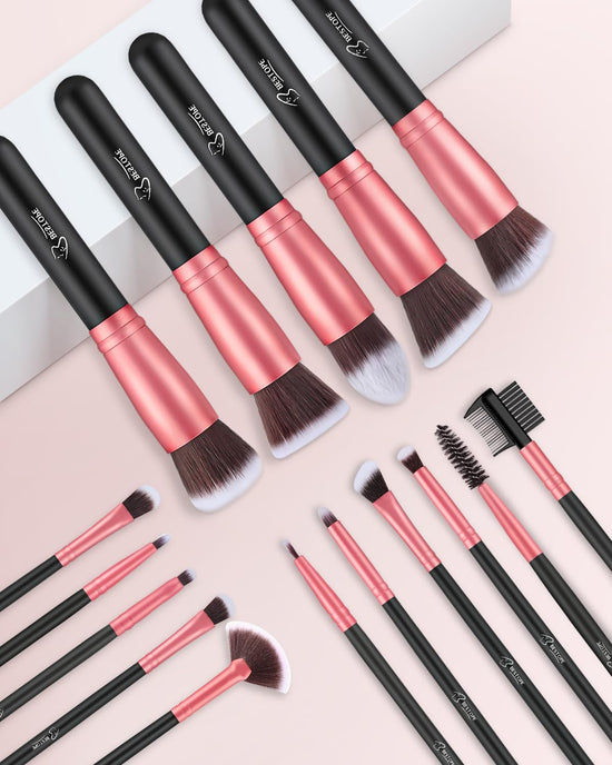 Cosmetic brush set — 16 pcs bestope pro synthetic foundation and eye brushes